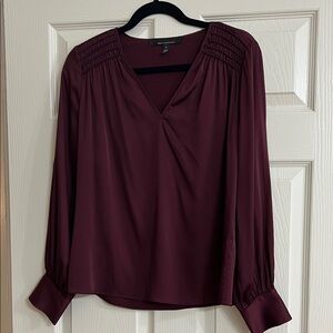 White House Black Market Burgundy Blouse